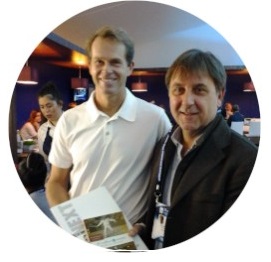 Luca Bottazzi con il campione svedese Stefan Edberg