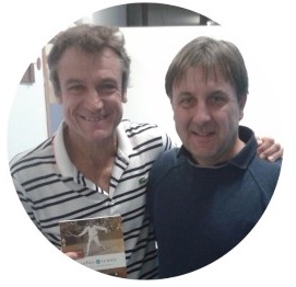 Luca Bottazzi con il campione svedese Mats Wilander, oggi commentatore di Eurosport